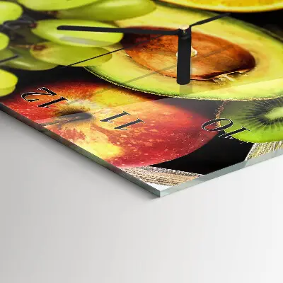 Vertikale glas wanduhr Obst