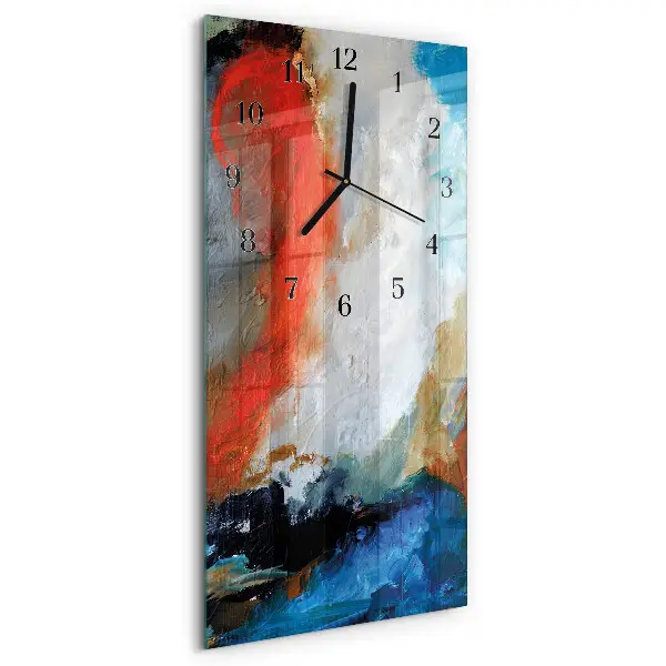 Vertikale glas wanduhr Chaos