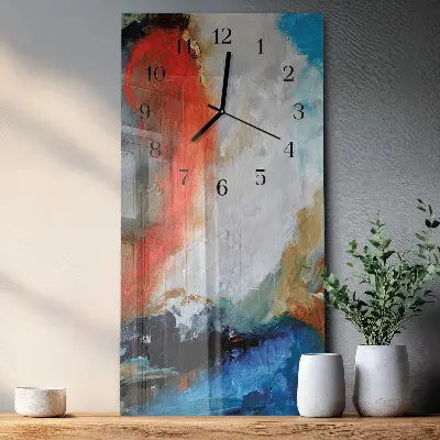 Vertikale glas wanduhr Chaos