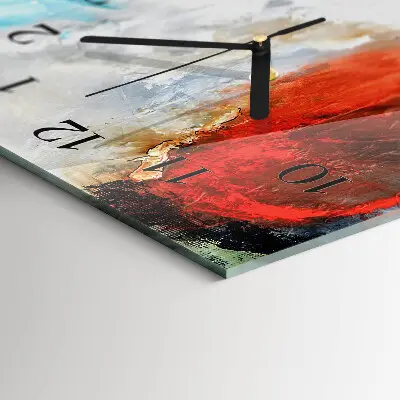 Vertikale glas wanduhr Chaos