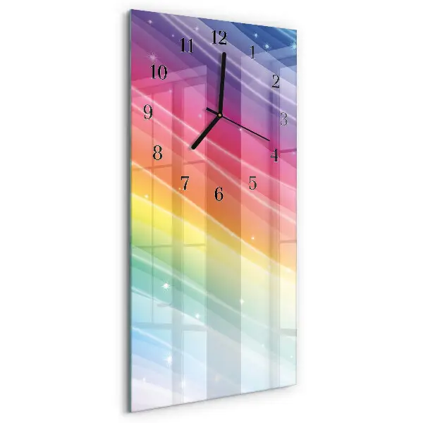 Wanduhr design ausgefallen vertikal Regenbogen