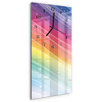 Wanduhr design ausgefallen vertikal Regenbogen