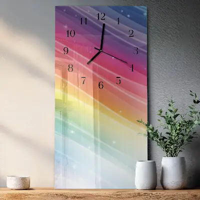 Wanduhr design ausgefallen vertikal Regenbogen
