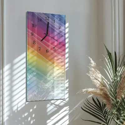 Wanduhr design ausgefallen vertikal Regenbogen