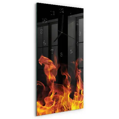 Vertikale glas wanduhr Feuer