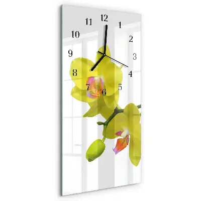 Wanduhr design ausgefallen vertikal Orchidee
