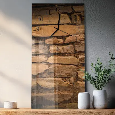 Vertikale glas wanduhr Steine