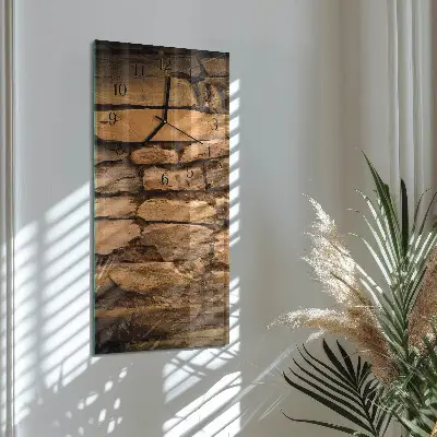 Vertikale glas wanduhr Steine