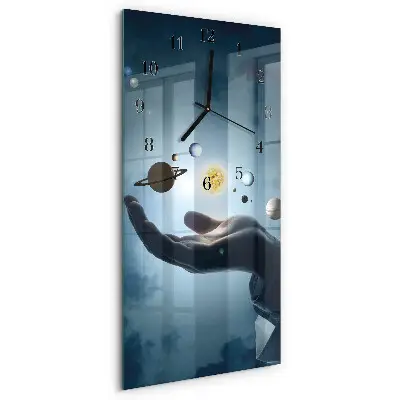 Wanduhr mit motiv vertikal Die Hand des Planeten