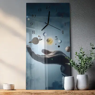 Wanduhr mit motiv vertikal Die Hand des Planeten