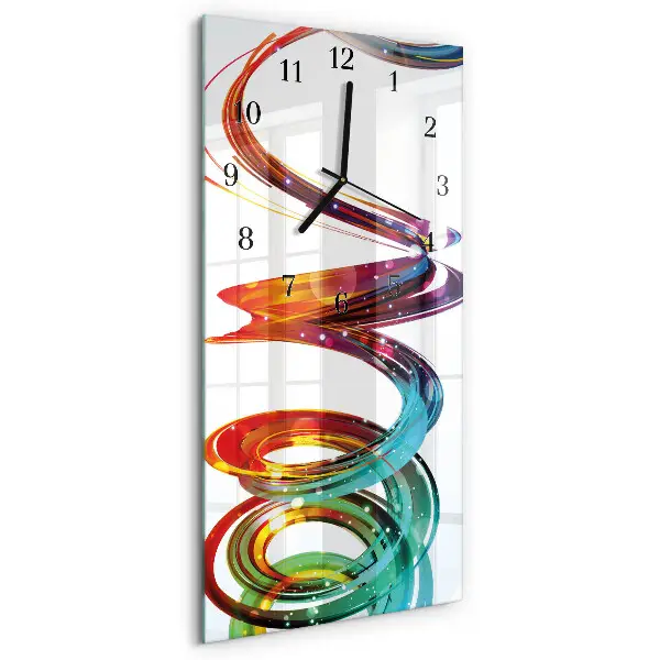 Vertikale glas wanduhr Spiral