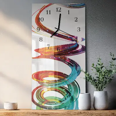 Vertikale glas wanduhr Spiral