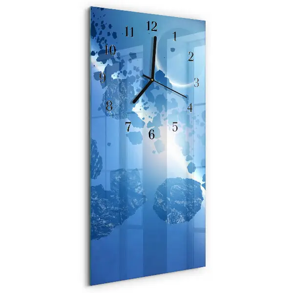 Vertikale glas wanduhr Himmlische Steine