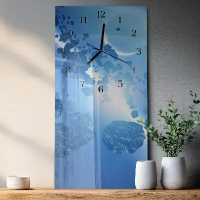 Vertikale glas wanduhr Himmlische Steine