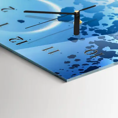 Vertikale glas wanduhr Himmlische Steine