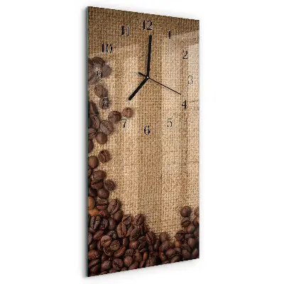 Vertikale glas wanduhr Kaffeebohnen