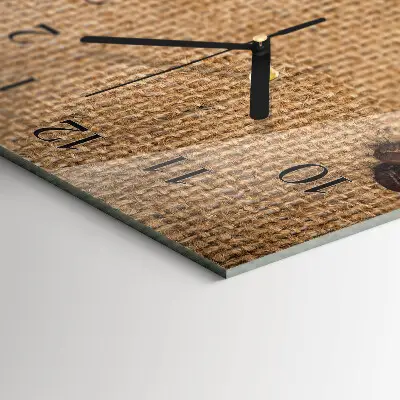 Vertikale glas wanduhr Kaffeebohnen