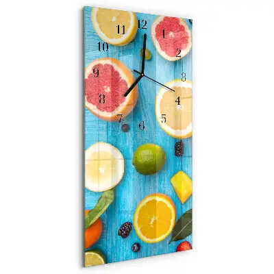 Vertikale glas wanduhr Obst