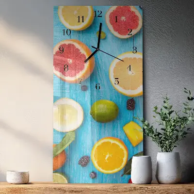 Vertikale glas wanduhr Obst