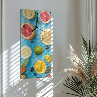 Vertikale glas wanduhr Obst
