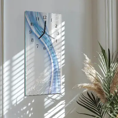 Wanduhr mit motiv vertikal Blaue Abstraktion