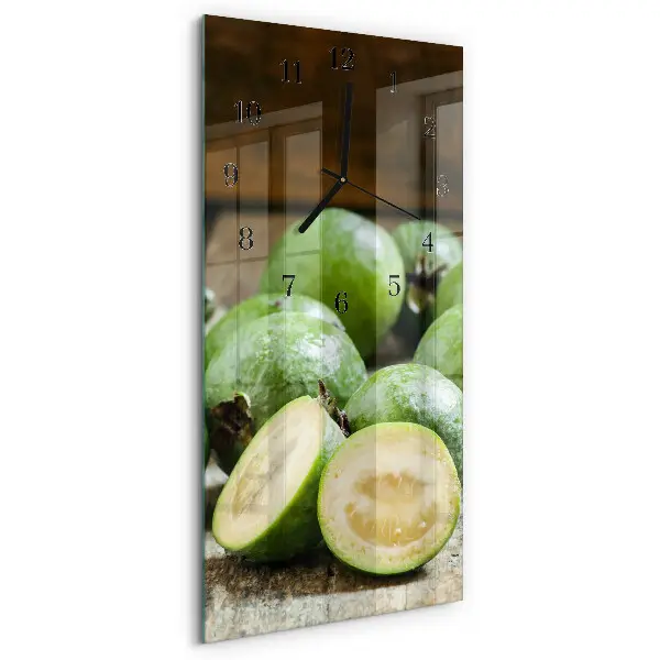 Vertikale glas wanduhr Granatäpfel