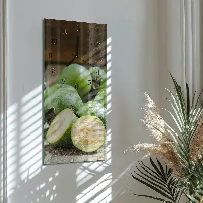 Vertikale glas wanduhr Granatäpfel