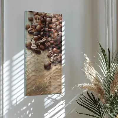 Wanduhr mit motiv vertikal Kaffeebohnen