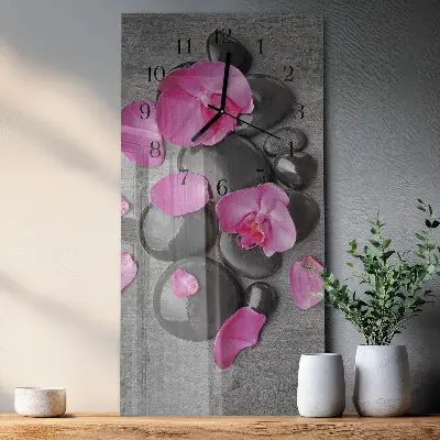 Vertikale Uhr Orchideensteine