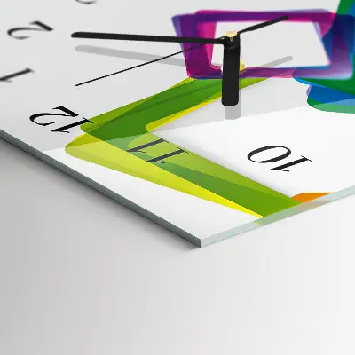 Vertikale glas wanduhr Bunte Rechtecke