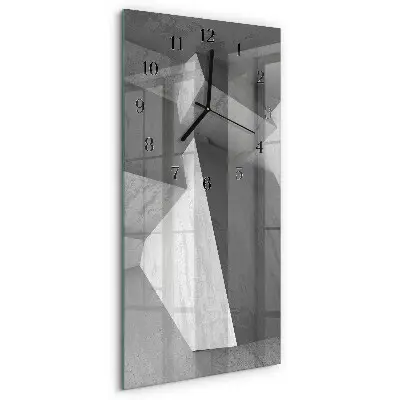 Vertikale glas wanduhr Marmor