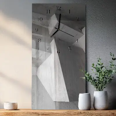 Vertikale glas wanduhr Marmor