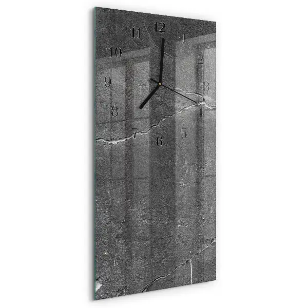 Vertikale glas wanduhr Steinmauer