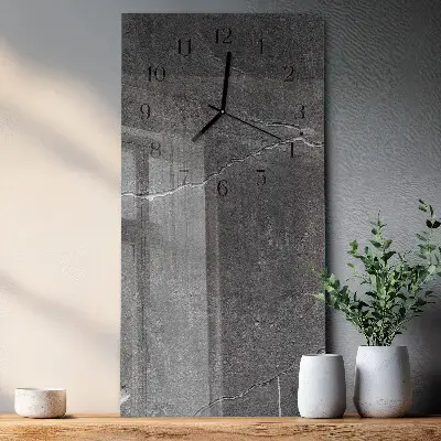 Vertikale glas wanduhr Steinmauer