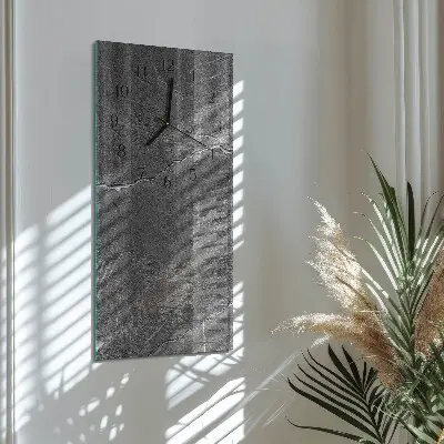 Vertikale glas wanduhr Steinmauer