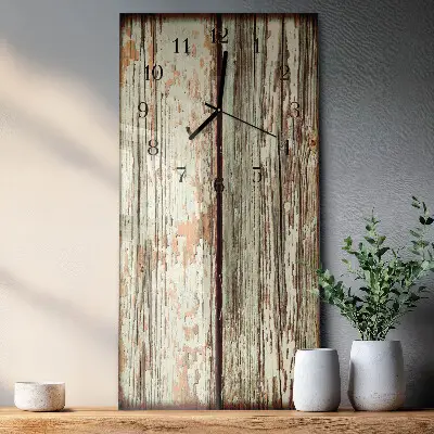 Wanduhr design ausgefallen vertikal Holzwand