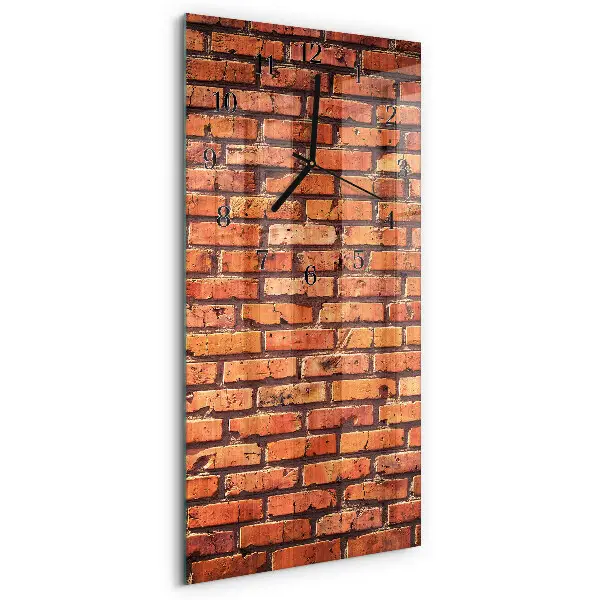 Vertikale glas wanduhr Ziegelmauer