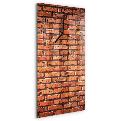 Vertikale glas wanduhr Ziegelmauer