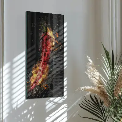 Wanduhr design ausgefallen vertikal Scharfe Paprika