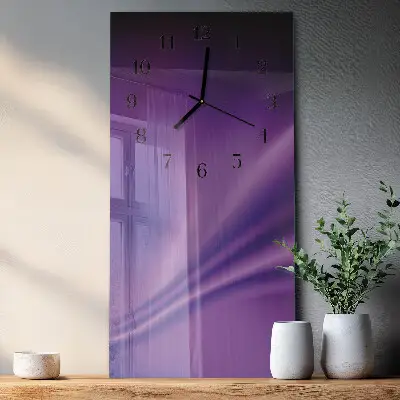 Wanduhr mit motiv vertikal Lila Wellen