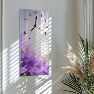 Moderne wanduhr vertikal Lila Blüten