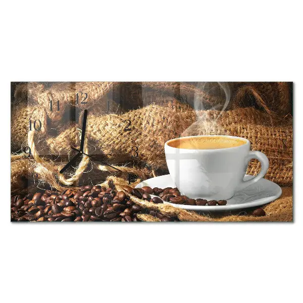 Glasuhr horizontal Kaffeebohnen