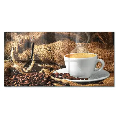 Glasuhr horizontal Kaffeebohnen
