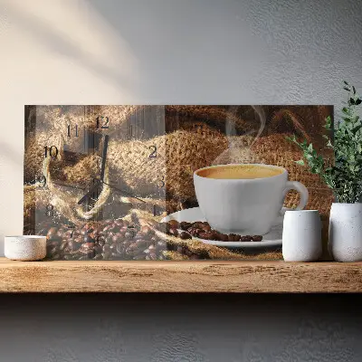 Glasuhr horizontal Kaffeebohnen