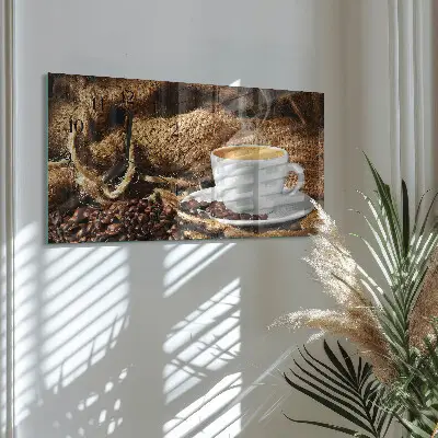 Glasuhr horizontal Kaffeebohnen