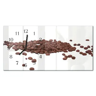 Glas wanduhr mit motiv horizontal Koffein in Bohnen