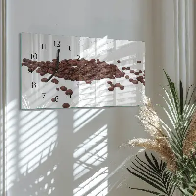 Glas wanduhr mit motiv horizontal Koffein in Bohnen
