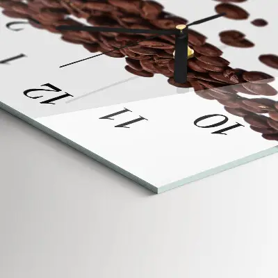 Glas wanduhr mit motiv horizontal Koffein in Bohnen