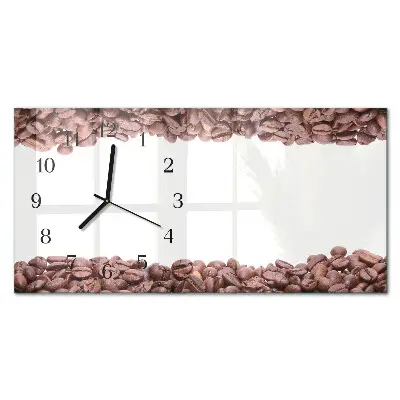 Horizontale glas wanduhr Kaffeebohnen