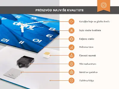 Horizontale glas wanduhr Kaffeebohnen